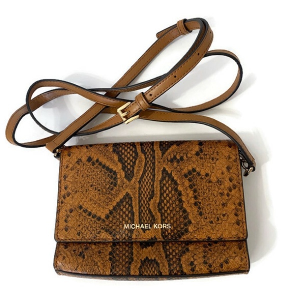Michael Kors snake embossed leather crossbody bag